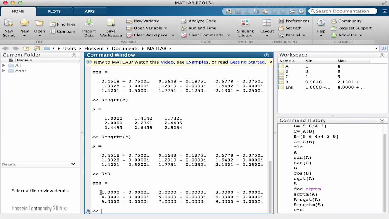 Learning MathLAB Programming x44 Matrix  Important Functions