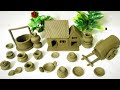 DIY How To Make Polymer Clay Miniature Village House Kitchen Set Bullock Cart Water Well