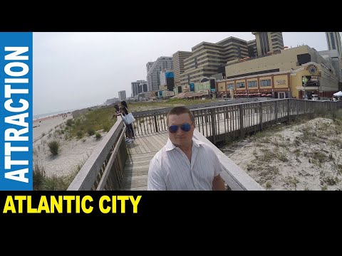 Atlantic City visiting famous boardwalk with many casinos hotels beaches | Jarek in New Jersey USA