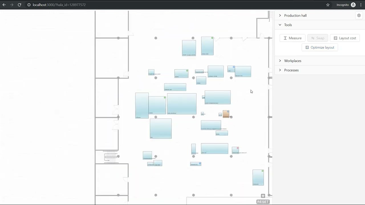 Facility layout optimization app