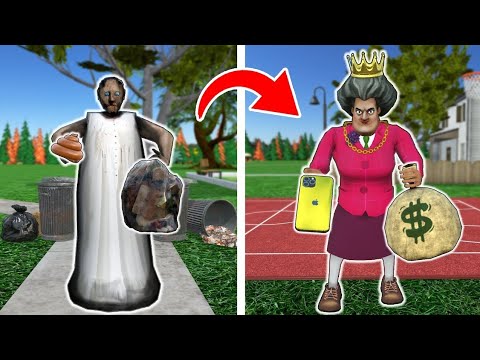 Poor Granny vs Rich Scary Teacher vs 10.000$ - funny horror animation (fun mix 3)