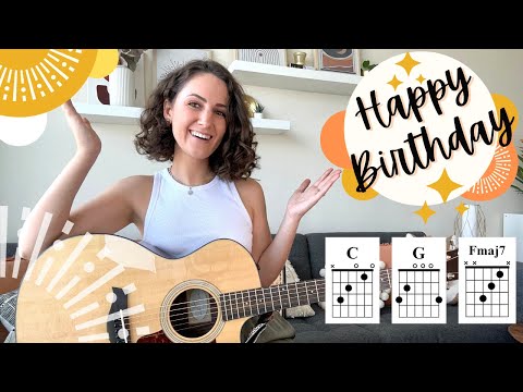 Happy Birthday - EASY Guitar Lesson [Beginner Chords and Picking]