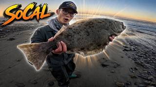 Chasing SoCal Legal Halibut with a friend! [Surf Fishing]