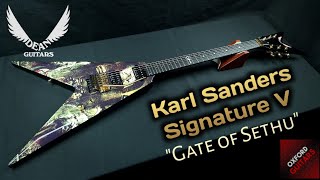 Video thumbnail for Dean Karl Sanders V Floyd "Gate of Sethu" Signature guitar close up video by Oxford Guitars
