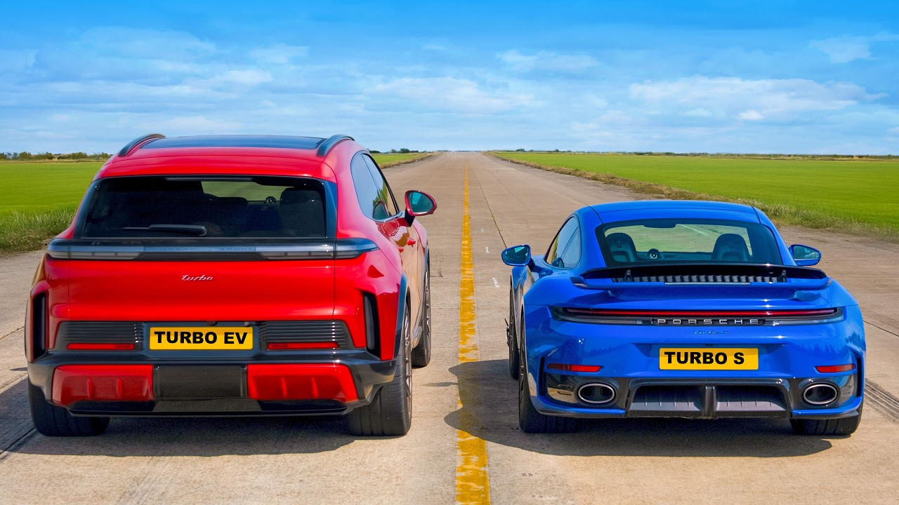 New Porsche Cayenne Turbo v 911 Turbo S: DRAG RACE