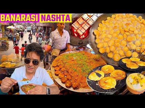 Banaras Ka Famous Nashta | Breakfast In Varanasi At Ram Bhandar | Lakshmi Chai Wale | Kashi Chat