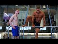 Greek God tries GYMNASTICS ft 'Mike Thurston' {Bodybuilder}