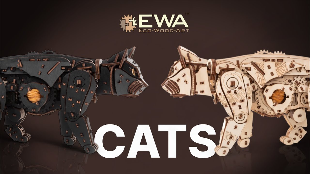 Eco-Wood-Art Construction kit Cat Black Eco-Wood-Art Construction kit Cat Black