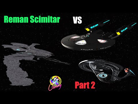 Reman Scimitar VS USS Enterprise F & USS Titan-A - Star Trek Ship Battles - Bridge Commander