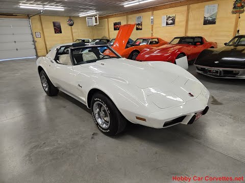 1976 White L82 Corvette Stingray Green And White Interior For Sale Video