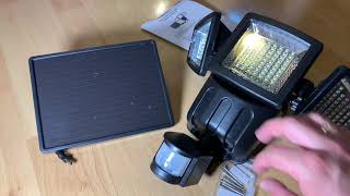 Solarleuchten Außenleuchte Sicherheitsleuchte Bewegungsmelder Solarlampe unboxing und Anleitung