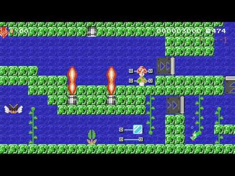 Castle-Elements Fire Ice Nature. by Jeffrey - Super Mario Maker - No Commentary 1bm