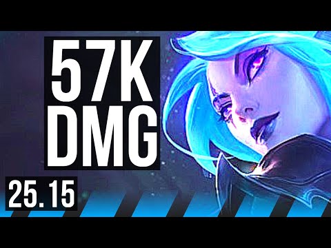 KATARINA vs AZIR (MID) | 57k DMG, 7 solo kills, Legendary, 25/5/7 | EUW Master | 25.15