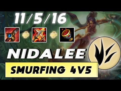 SMURFING 4v5 WITH NIDALEE | Nidalee Jungle Gameplay | League of Legends