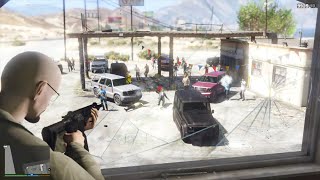 GTA 5 - Walter White &amp; Jesse Pinkman The Meth Lab Defense Shootout + Six Star Escape