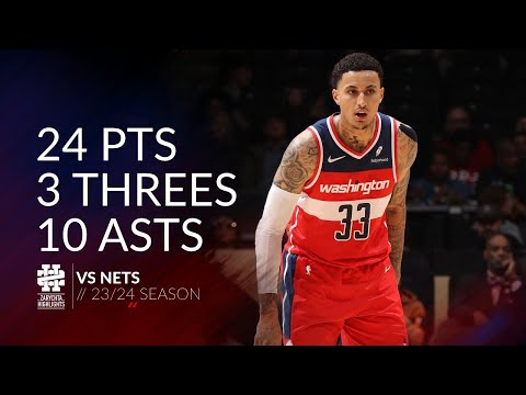 Kyle Kuzma 24 pts 3 threes 10 asts vs Nets 23/24 season