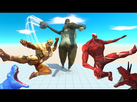 3x TITANS Grow in DEATH FALL - Animal Revolt Battle Simulator