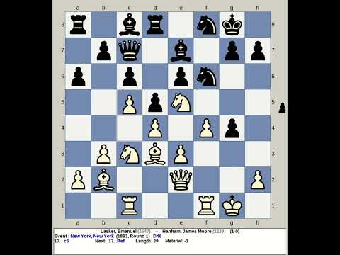 Lasker, Emanuel vs Hanham, James Moore | New York Chess 1893, USA