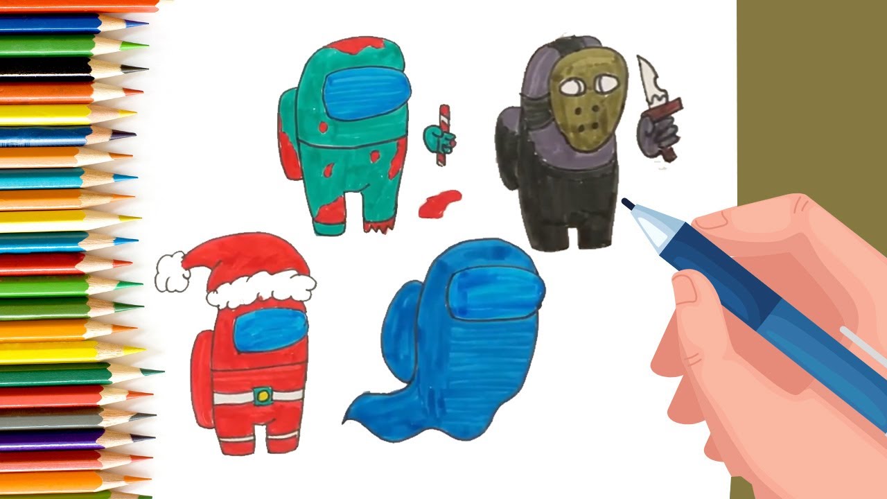 How to draw Among Us Characters for Kids