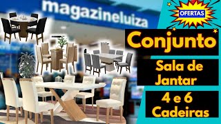 Conjunto Sala de Jantar 4 Cadeiras | Conjunto Sala de Jantar 6 Cadeiras Tampo de Vidro @AchadosporAi