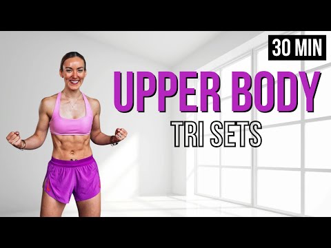⚡️ 30 Min TOTAL UPPER BODY WORKOUT with Dumbbells | Intense Tri Sets | Tone & Strengthen Arms