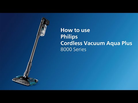 Philips Пылесос беспроводный Aqua Plus, влажная уборка, конт пыль -0.6л, автон. раб. до 80мин, вес-1.7кг, НЕРА, турборежим, синий