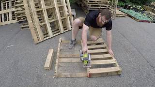 Easiest way to take apart a pallet with a circular saw