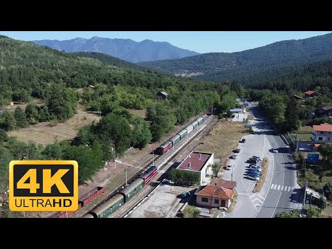 The Rhodope narrow-gauge railway  4k drone video