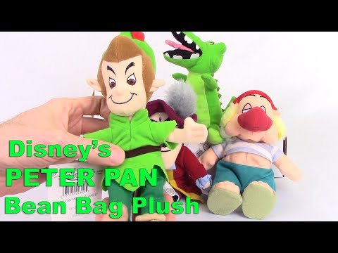 Disney PETER PAN Bean Bags (Set of 5) Stuffed Plush Value Toy Review - BBToyStore.com