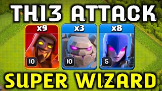 TH13 SUPER WIZARD + GOLEM + WITCH ATTACK COMBO - BEST TH13 ATTACK STRATEGY 2024 - Clash of Clans