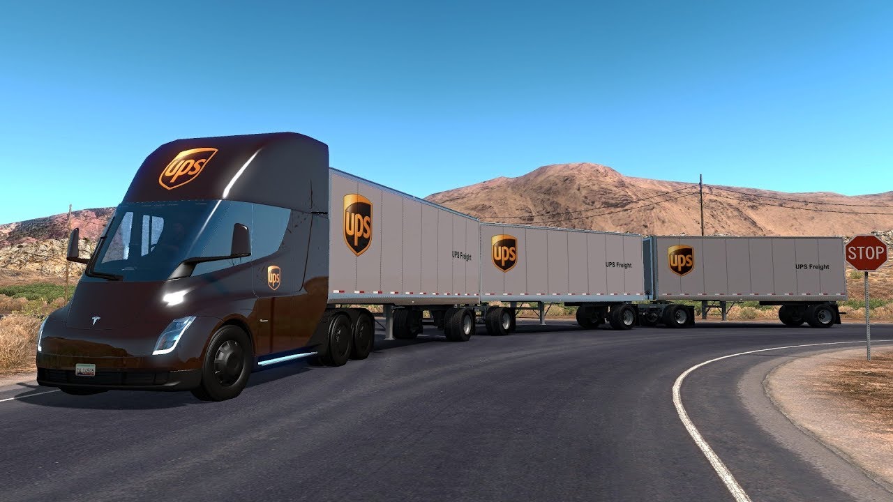 Tesla Semi Truck With Trailer 2019 Ats 1 31 X Mod For