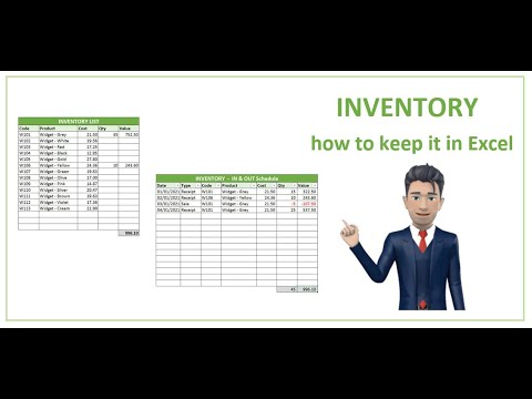 Part of a video titled How to keep Inventory using an Excel Spreadsheet - YouTube