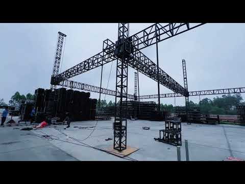 heavy-duty stage truss lifting system electric hoist operation video