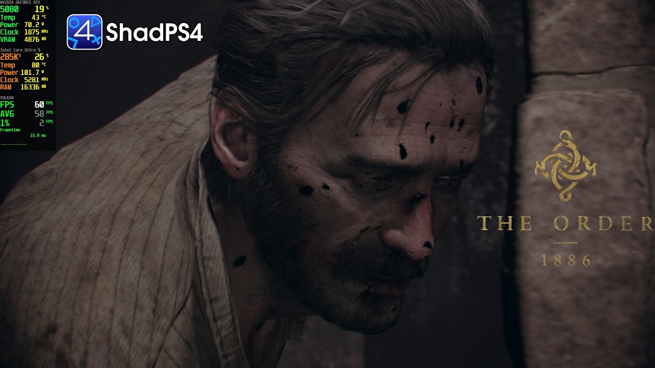 The Order: 1886 60FPS Gameplay | ShadPS4 0.17.1 WIP PR4798 PS4 Emulator PC