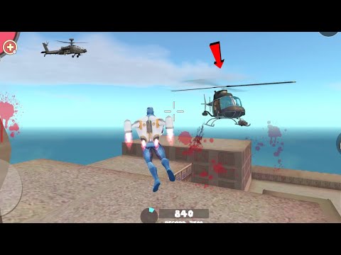Rope Hero: Vice Town (Rope Hero Destroy Police Helicopter)🚁 Rope Hero Fly Jetpack - Gameplay HD