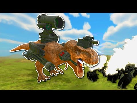 PENGUIN ARMY FIGHTS WEAPONIZED T-REX! - Beast Battle Simulator Gameplay - Sandbox Battles!