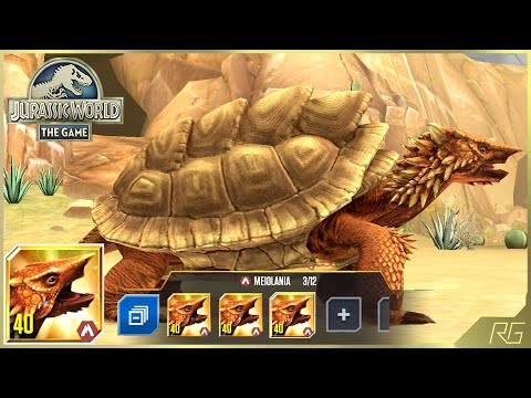 MEIOLANIA X3 MAX LEVEL 40. MEIOLANIA FEEDING & BATTLE | Jurassic World The Game