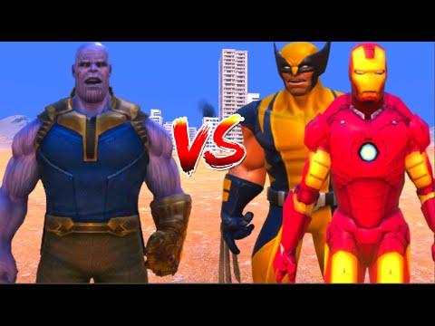 100 Thanos vs 1000 Wolverine and 1000 IRON MAN (Marvel vs Marvel)