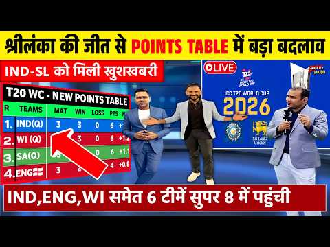 T20 WC POINTS TABLE 2026 | श्रीलंका की जीत से पॉइंट्स टेबल में मचा बवाल | बदले सुपर 8 के समीकरण।