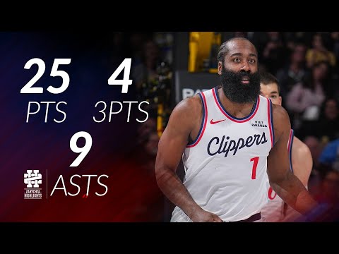 James Harden 25 pts 4 threes 9 asts vs Nuggets 25/26 season