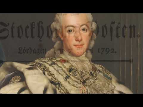 Gustav III på Lit de parade (Textad på svenska)