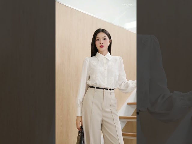 ETN37AS096 - Áo thô tuyết ren hoa 3D