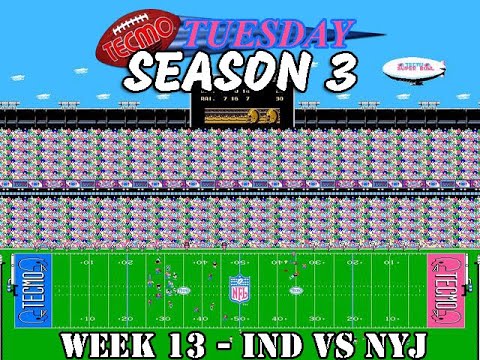 Tecmo Super Bowl (1993 ROM) Week 13 IND VS NYJ (Tecmo Tuesday - Season 3, Episode 12)