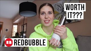 RED BUBBLE STICKER REVIEW & DECORATING MY WATER BOTTLE!!!!