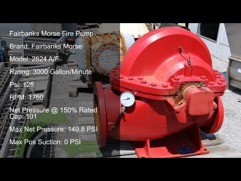 Green Industrial Quick Takes - FAIRBANKS MORSE 2824 A F SPLIT CASE FIRE PUMP 3000 GPM USED