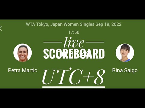 PETRA MARTIC VS RINA SAIGO 2022 WTA TOKYO JAPAN WOMEN SINGLES TENNIS LIVE SCOREBOARD