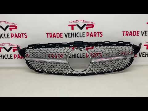 Fits Mercedes C Class W205 2014-2018 Front Bumper Grille Sport Gloss Black & Chrome video