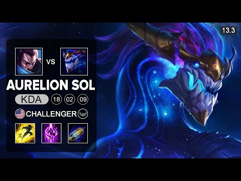 Aurelion Sol vs Yasuo Mid - NA Challenger - Patch 13.3 Season 13