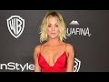 Kaley Cuoco Flaunts Some Major Cleavage In Hot Golden Globes After Party Dress