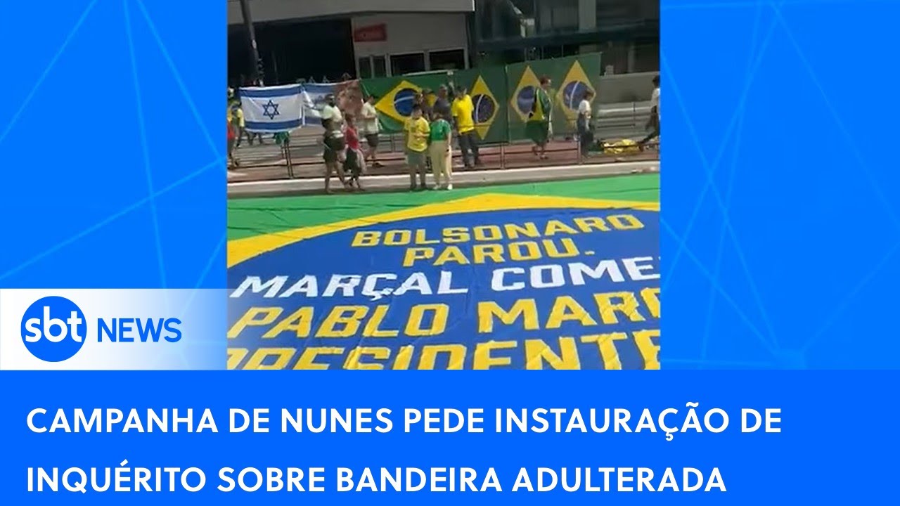 Campanha de Nunes pede instauração de inquérito sobre bandeira contra Bolsonaro
